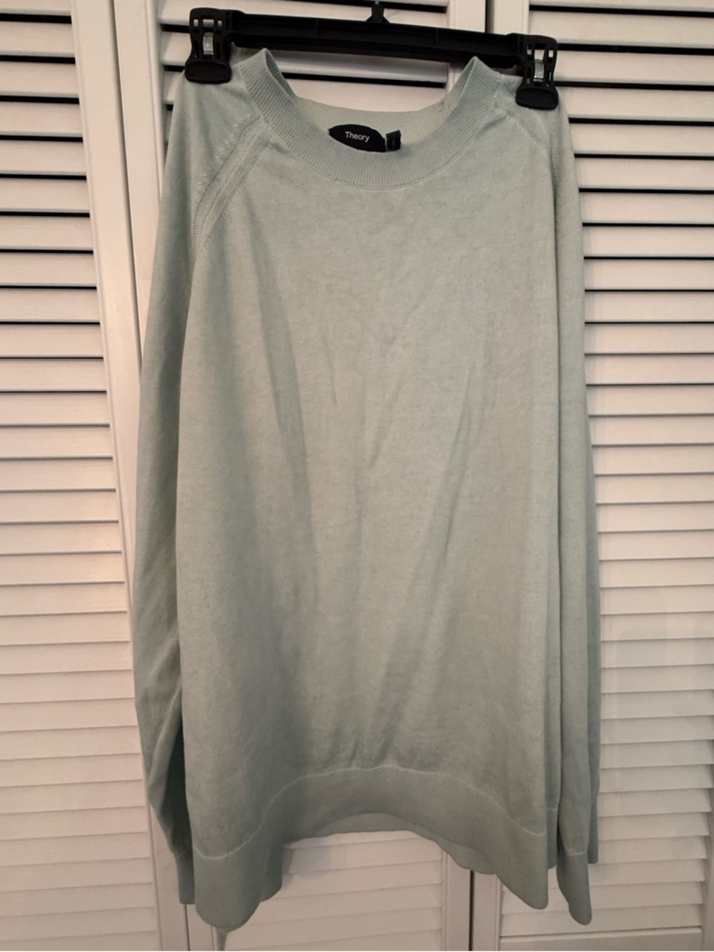 Theory Mint Green Lightweight Crewneck Sweater long-sleeve Knit size L